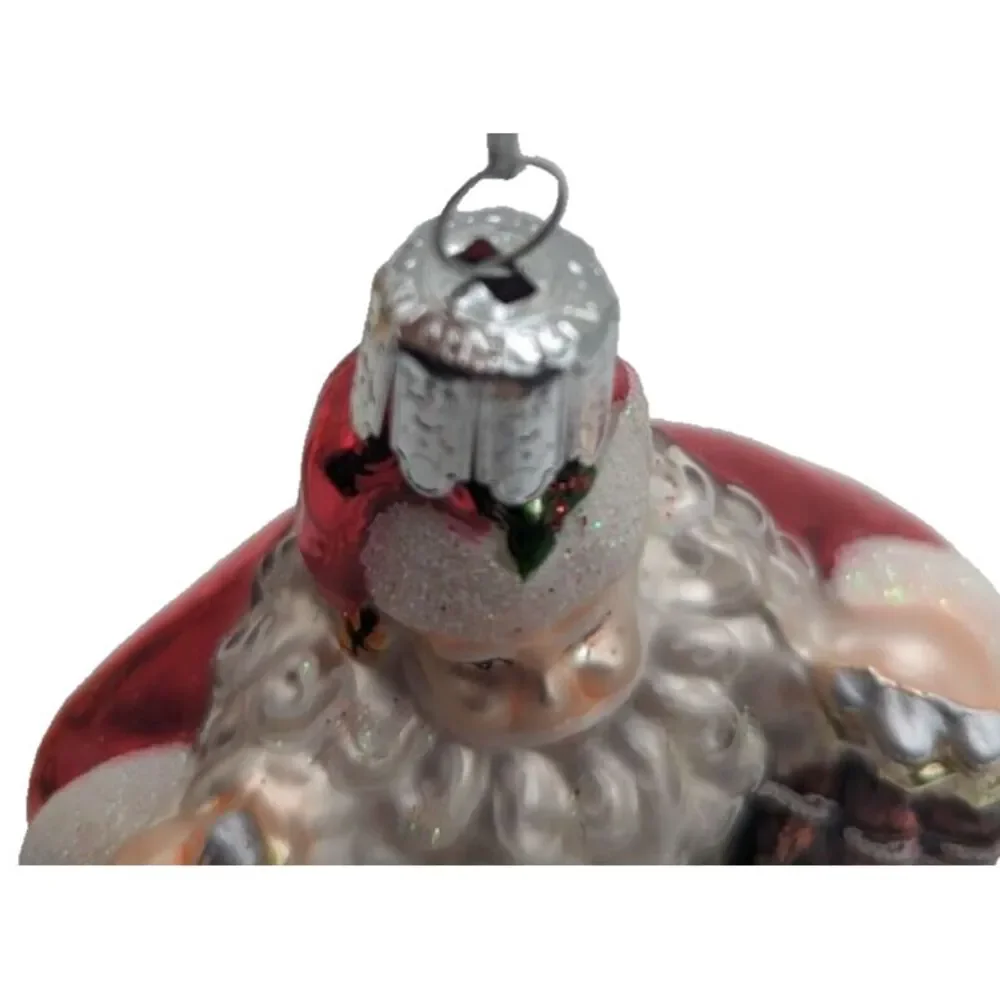 Coca-Cola‎ Kurt Adler Glass Santa Holding 6-Packs Holiday Christmas Ornament
